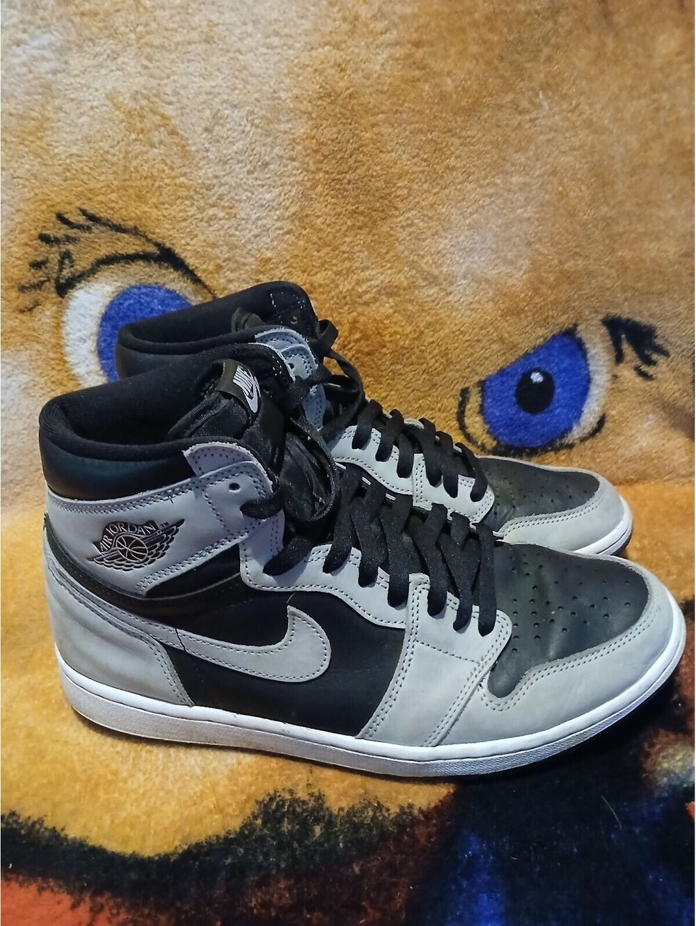 Nike Air Jordan 1 Retro High OG Shadow Gray Black White Sneakers Size 11